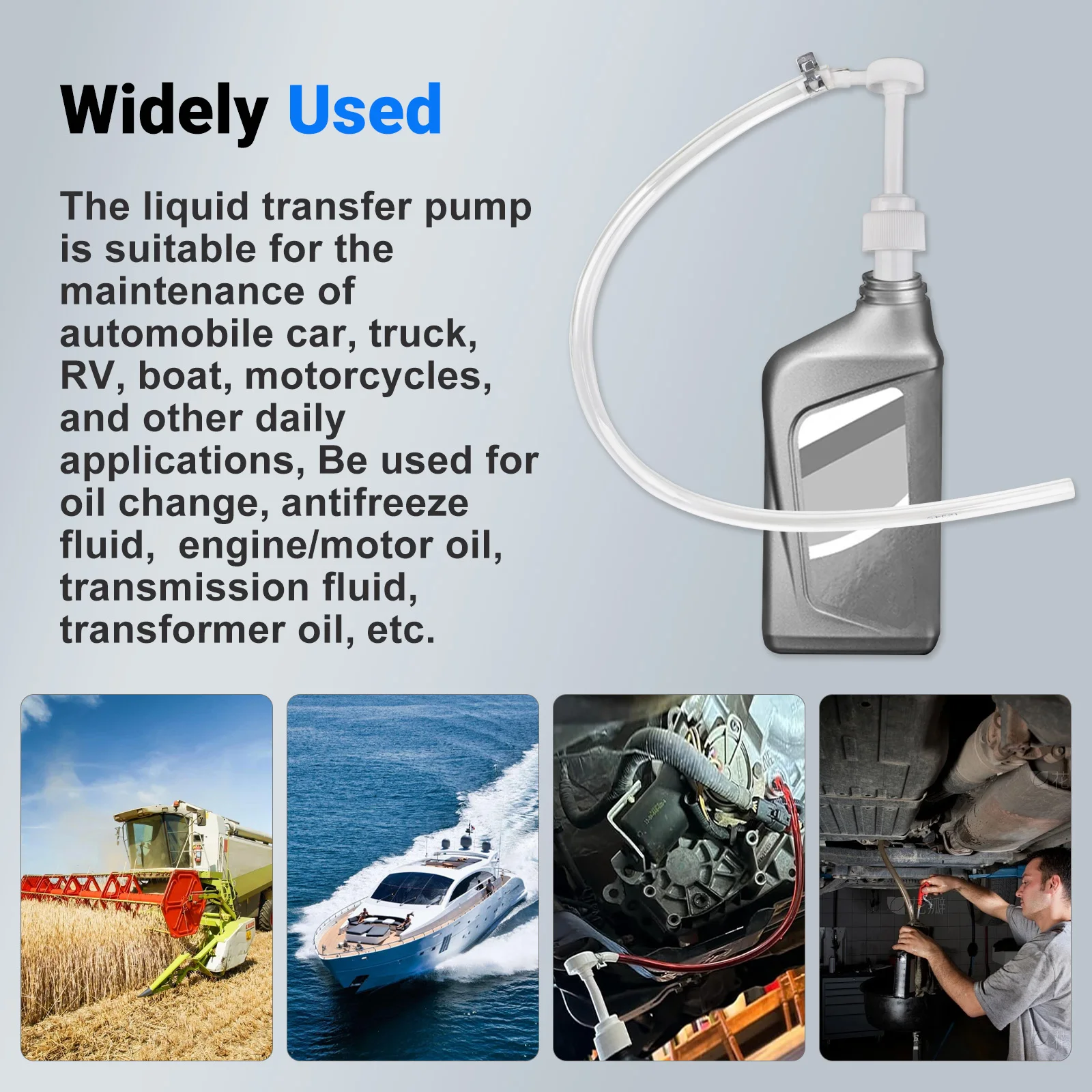 Universal New Lower oil pump with leak-proof clamp suitable For standard quart bottle and engine maintenance of outboard ship