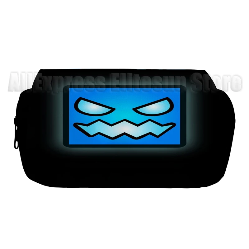 Angry Geometry Dash Lápis Casos para Meninos e Meninas, Pen Bag, Bolsa de Presente, Kawaii, Escritório, Estudante, Faculdade Papelaria, Material Escolar