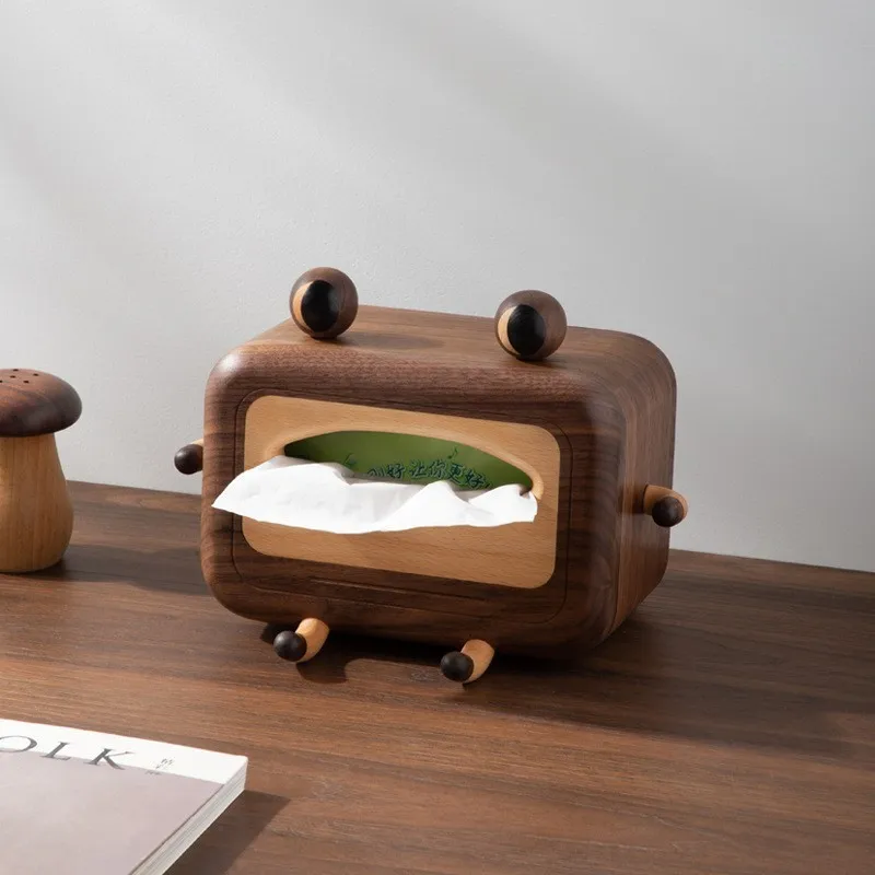 

Wooden tissue box, living room home desktop cute Shiba Inu coffee table paper drawing wooden box cartoon shape tissue storage