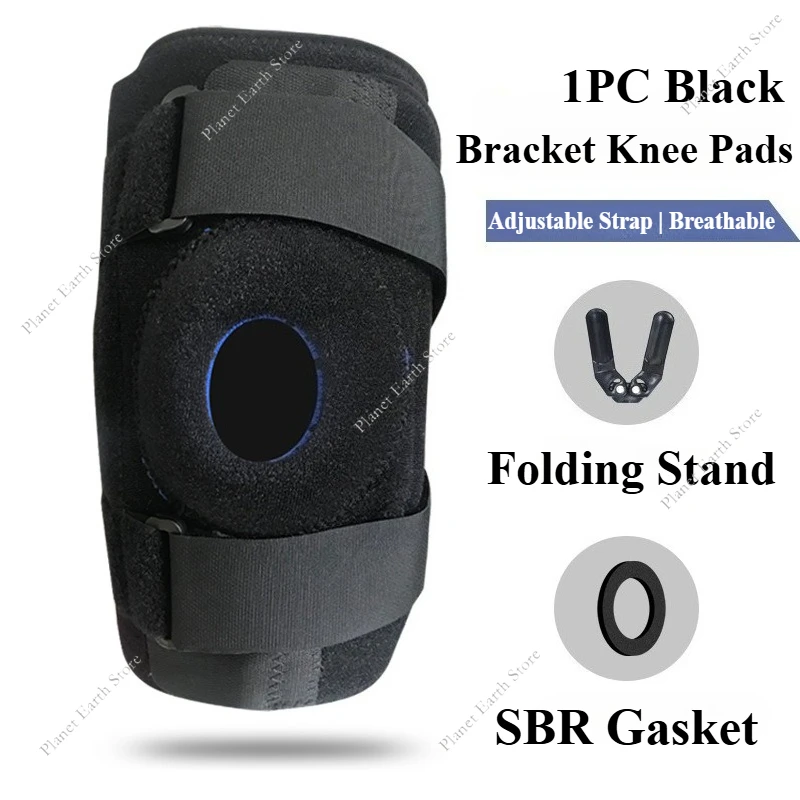 

1PC Hinged Knee Support Brace Adjustable Compression Knee Pad with Side Stabilizers Joint Protector for Joint Pain Relief