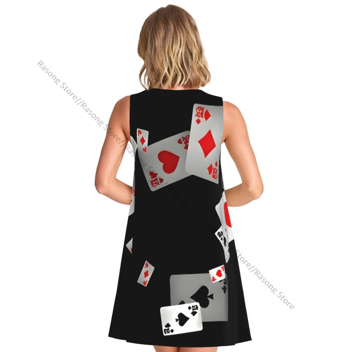 Abito da donna Carte da gioco Sfondo T-shirt casual estiva Coprispalle da spiaggia