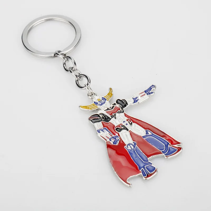 Anime Mazinger Z Metal Keychain UFO Robot Grendizer Logo Pendant Choker Car Keyring Men Boy Jewelry Gift