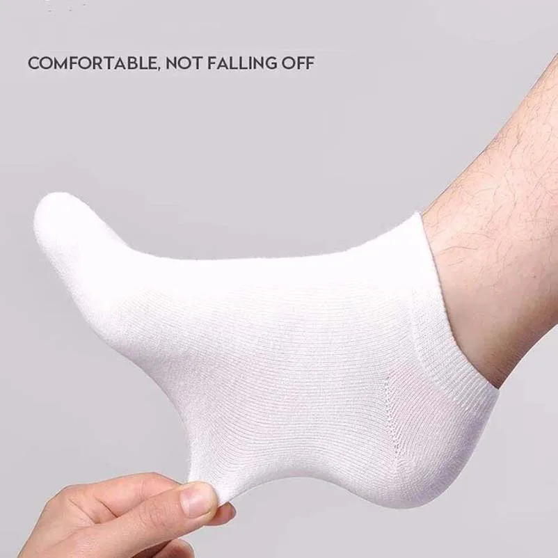 10 Pairs=20pcs Low Cut Mens Socks Solid Color Black White Grey Breathable Cotton Sports Socks Male Short Ankle Socks Women Men