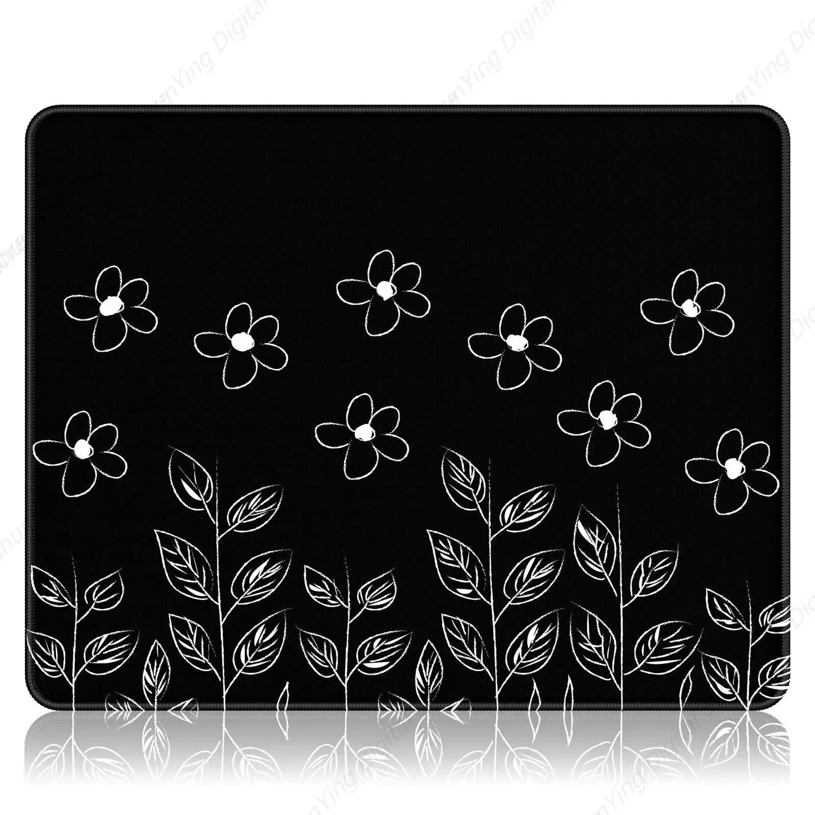 

Square Mouse Pad Rubber Mouse Pad With Beautiful Design Suitable For Gaming Work Office Black Plants 25*30cm