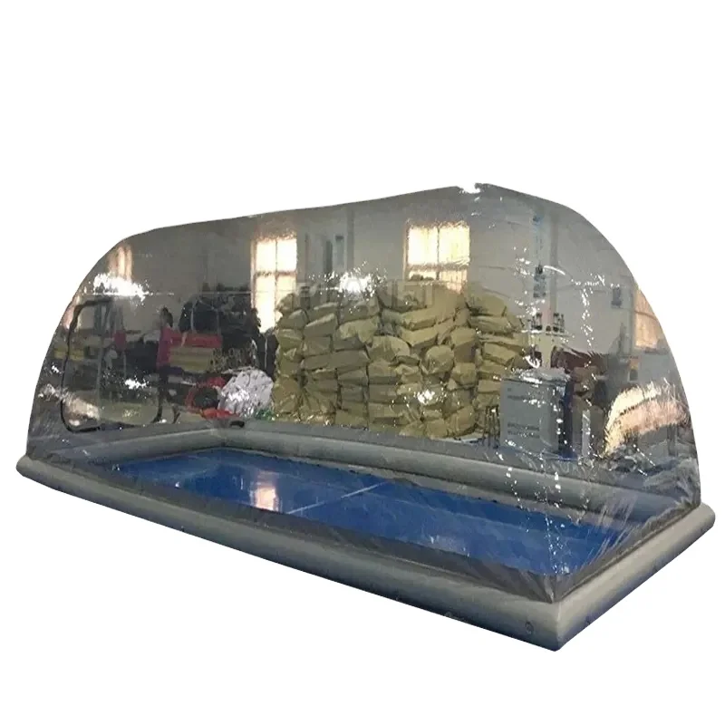 Cubierta inflable transparente rectangular de PVC para piscinas exteriores, domo inflable para cubrir piscinas al aire libre