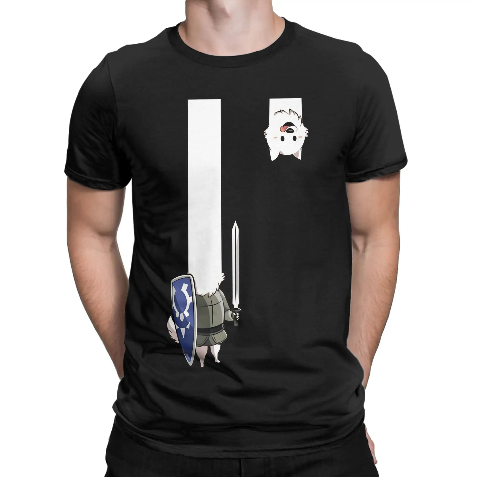 Lesser dog Classic Undertale Graphic Funny 100% Cotton T-Shirt Tops Tees For Men