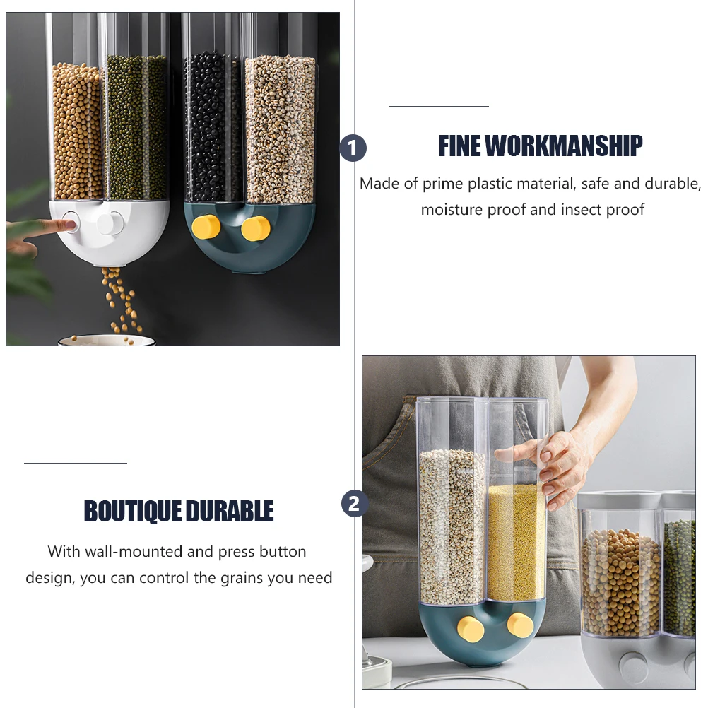 

1Set Grain Storage Box Sealed Tank Plastic Dry Food Storage Jar Kitchen Organizer Airtight Coffee Candy Beans Container