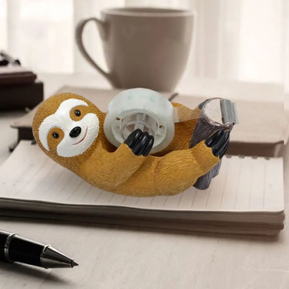 Portable Cartoon Otter Tape Dispenser Resin Animal Shaped Non-Skid Tape Cutter Holder Durable Tape Cutting Tool DIY Decoration