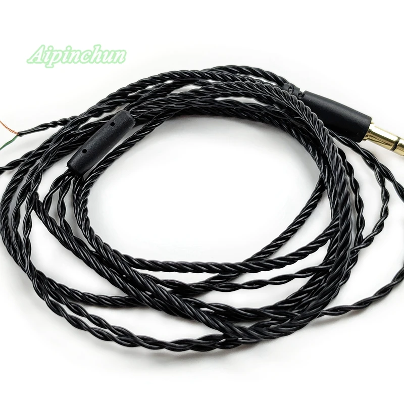 Aipinchun-Cable de reparación de auriculares, Conector de 3 polos, negro, 3,5mm