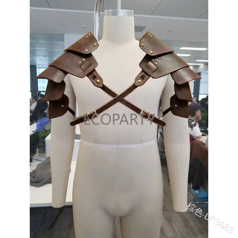 Dép Nam Thời Trung Cổ Viking Hiệp Sĩ Cướp Biển Trang Phục Ôm Body Khoét Vai Bộ Larp Cosplay Bộ Trang Phục Pauldrons Phong Cách Khoa Học Viễn Tưởng Da Áo Giáp