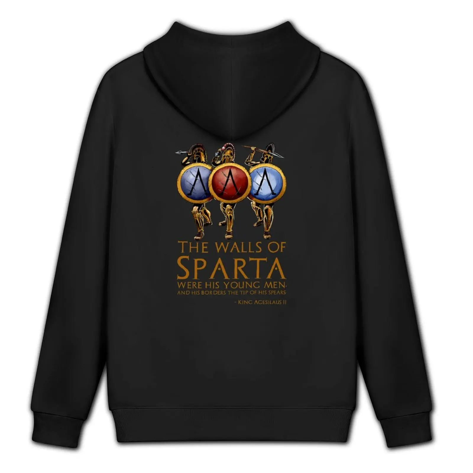 The walls of Sparta were his young men, and his borders the tip of his spears. - King Agesilaus II Hoodie