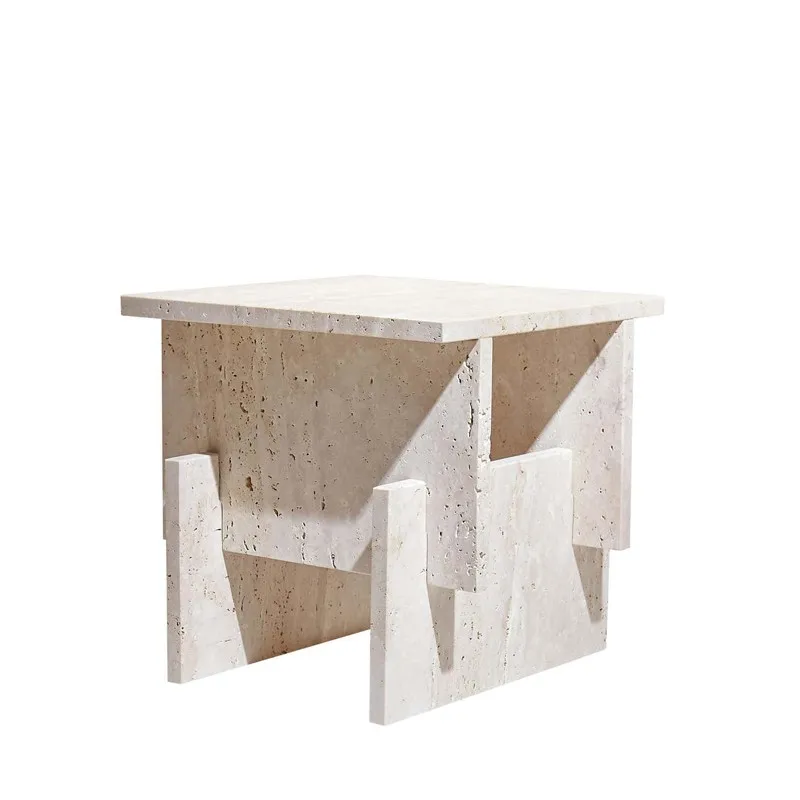 xx-KUMUSI FURNITURE Кофейный столик в европейском и американском стиле, простой, роскошный, из травертина Эрик, для кофейни или дома