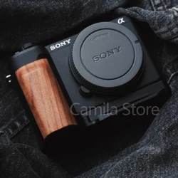 wooden L Type Bracket Tripod Quick Release Plate Base Grip Handle For sony ZV-E10m2  ZVE10 II Digital Camera Arca-Swiss  tripod