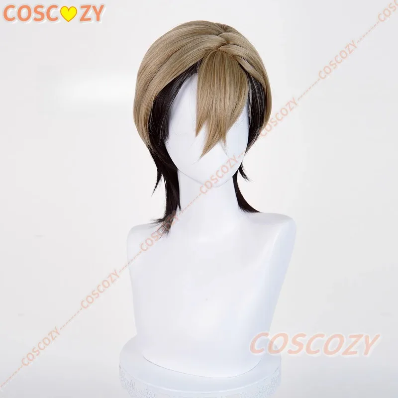 Anime Spiel Zanka Cosplay Perücke Braun Schwarz 42 cm Kurze Haare Akuta Reiniger Halloween Party Prop Frauen Männer Con Rolle Spielen wigss