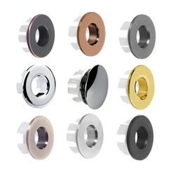 Brass Bathroom Basin Cover Round Sink Overflow Ring Hole Lid Accessory Ceramic Sink Pots Copper Insert Chrome Basin Accessories