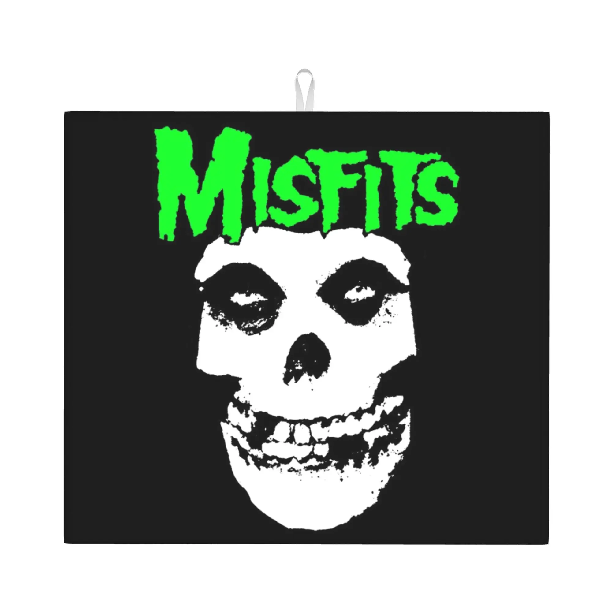 Punk Rock Band Misfits Non Slip Kitchen Counter Protector Mat Barware Tableware Reusable  Bathroom Drying Mat For Kitchen