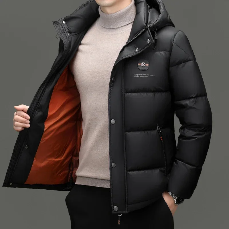 

COZOK Short Down Jacket Designer Clothes Men Hooded Jackets Lightweight Padded Duck Casual Man Sack Winter Coat