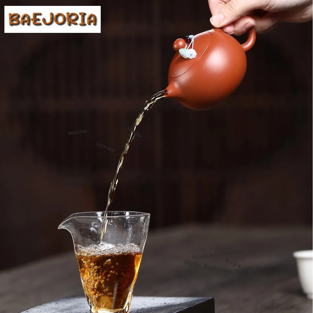 180ml Authentic Yixing Purple Clay Teapots Handmade Xishi Pot Raw Ore Zhu Mud Kettle Zisha Tea Set Accessories Collection Craft