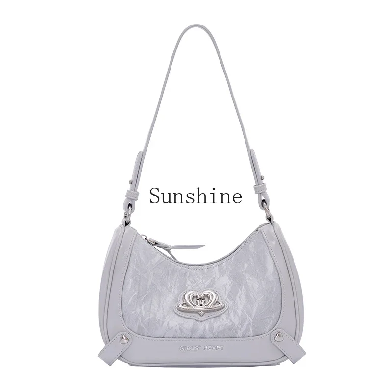 

Underarm Bag Crescent Shoulder Crossbody Silver Horn Underarm Bag