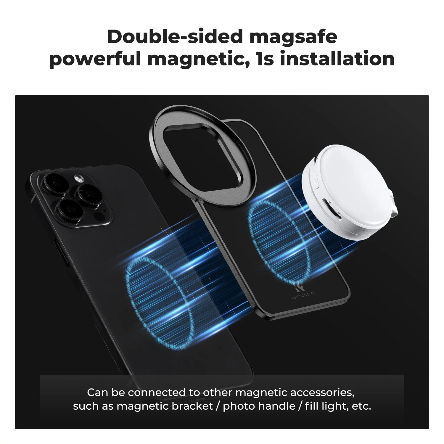 K&F CONCEPT محول حامل قوس مرشح مغناطيسي 6 7 بوصة يناسب المرشحات الملولبة 67 مم مثالي لـ iPhone 16 15 14 Pro Max MagSafe #4