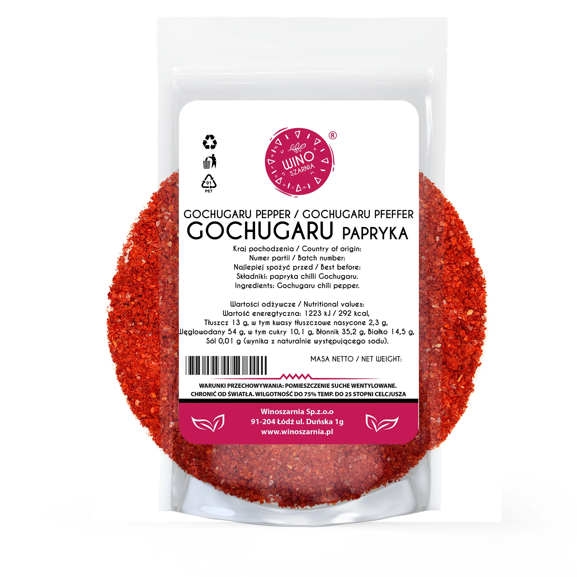 Pimienta Gochugaru para Kimchi - 100g molido en grano