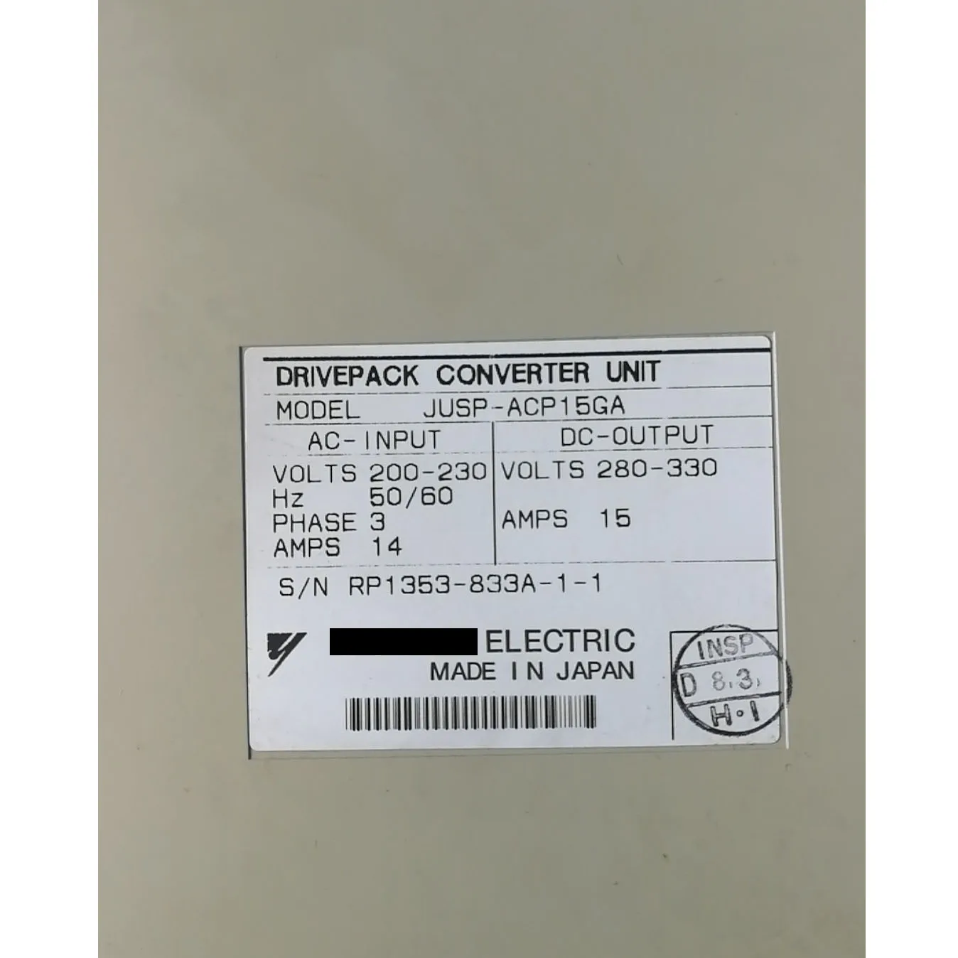 Servoazionamento JUSP-ACP15GA Con garanzia