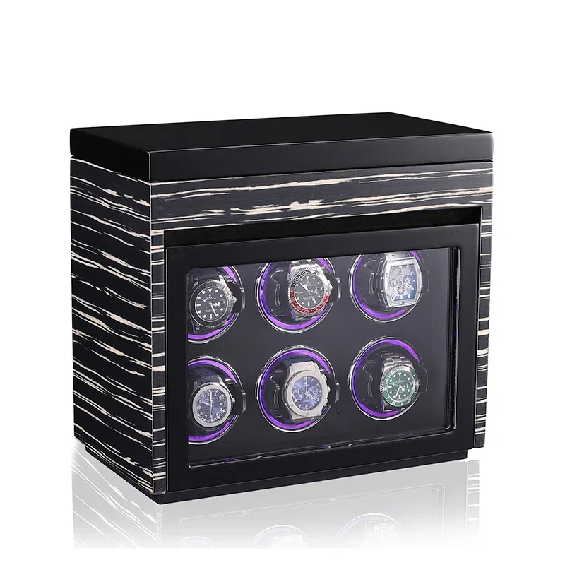 Embers Automatic Watch Winder 3 Slots Wooden Storage Box 2 3 4 6 8 Watches LCD Touch Screen Mechanical Watches Shaker