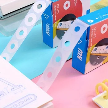 250 피스 PVC 바인더 스티커, 접착식 구멍 보강, 라벨 라운드 스티커-느슨한 잎 책 보호!