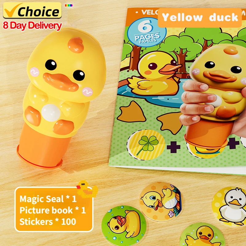 New Children's Seal Toy Magic Stamp Reward Boys And Girls Cartoon Sticker Book Traceless Waterproof Does Not Fade Focus Gifts