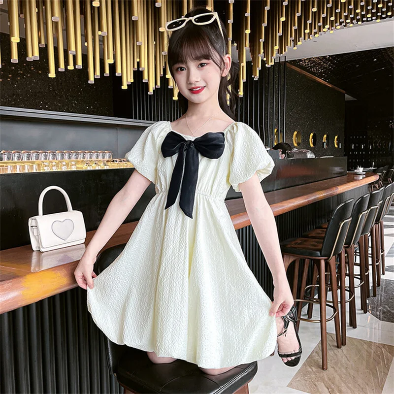 Girls Summer Dress  New CuHK children Korean summer 6-12 year old 15 year old princess dress