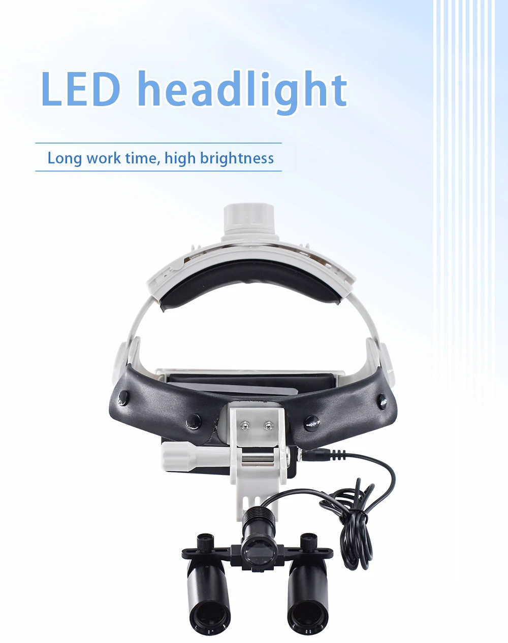 DEASIN Dental Magnifier 5X / 6X Binocular Kepler Loupes Headband Adjustable with LED Headlight 5W Dentist Surgical Headlamp Tool