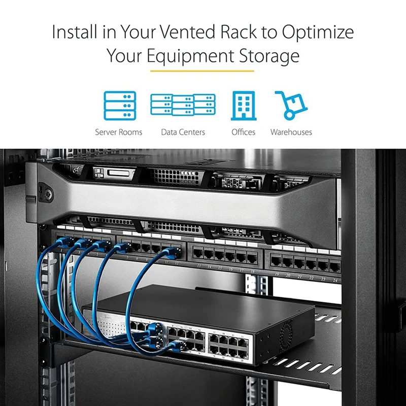 1U Server Rack Mount Shelf Vented Cantilever Tray For 19Inch Network Equipment Rack & Cabinet, Easy To Use Durable