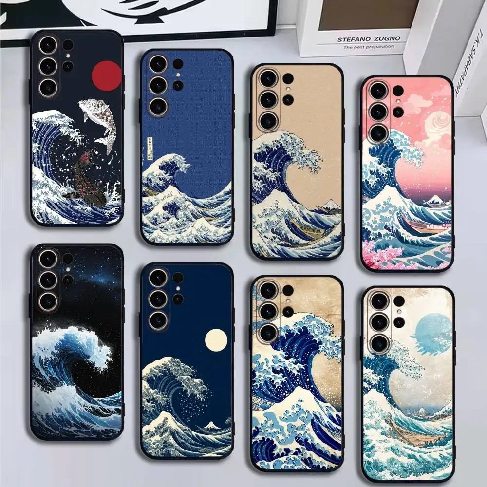 

Great Wave Kanagawa Phone Case For SamsungS25,24,21,22,23,30,Ultra,20,Plus,Fe,Lite,Note,10,9,Soft Black Cover