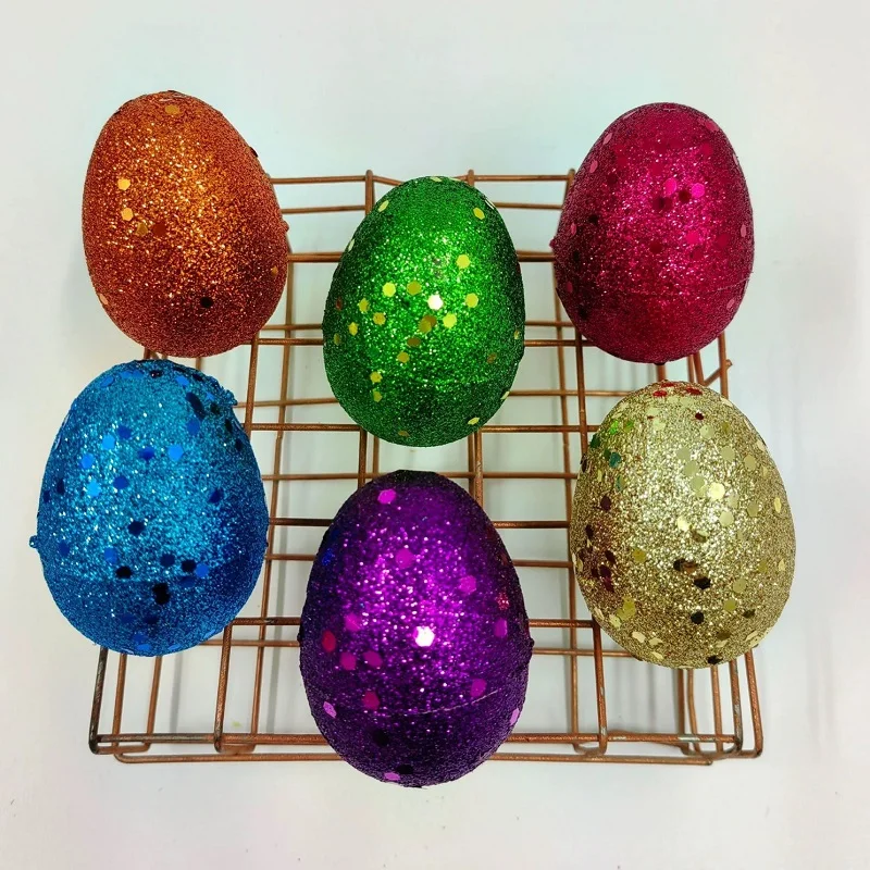 Easter plated egg plastic 20 in Pack 4 Unique Designs  Random Colors Openable