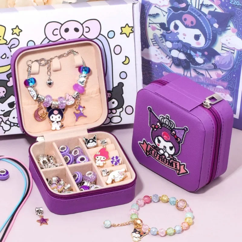 

Браслет Sanrio Kuromi милый аниме мультяшный Коричный мой Мелодия Рождество ручная работа «сделай сам» Ручная нить Игрушки для девочек праздничные подарки