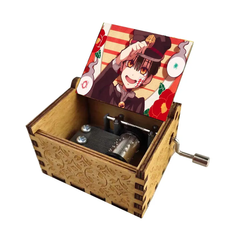 

anime Toilet-Bound Hanako kun Music Box Carved Wood Hand Crank Music Box Home decorations Merry Christmas Kids Birthday Gift