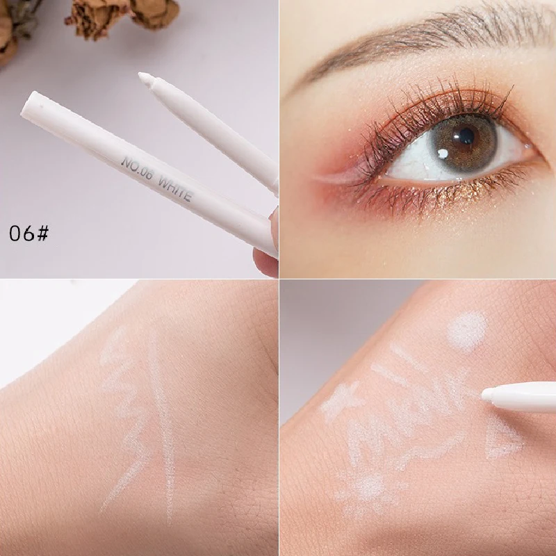 1/6Pcs 방수 아이 라이너 젤 펜 누워 누에 연필 오래 지속되는 빠른 건조 부드러운 뷰티 아이 라이너 스탬프 아이 메이크업