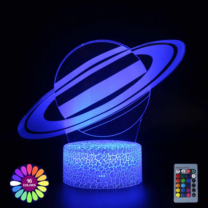 3d Illusion Night Lamp Universe Galaxy Globe Pattern Led Night Light Kids Room Decor Touch Remote Color Changing Desk Lamp Gift