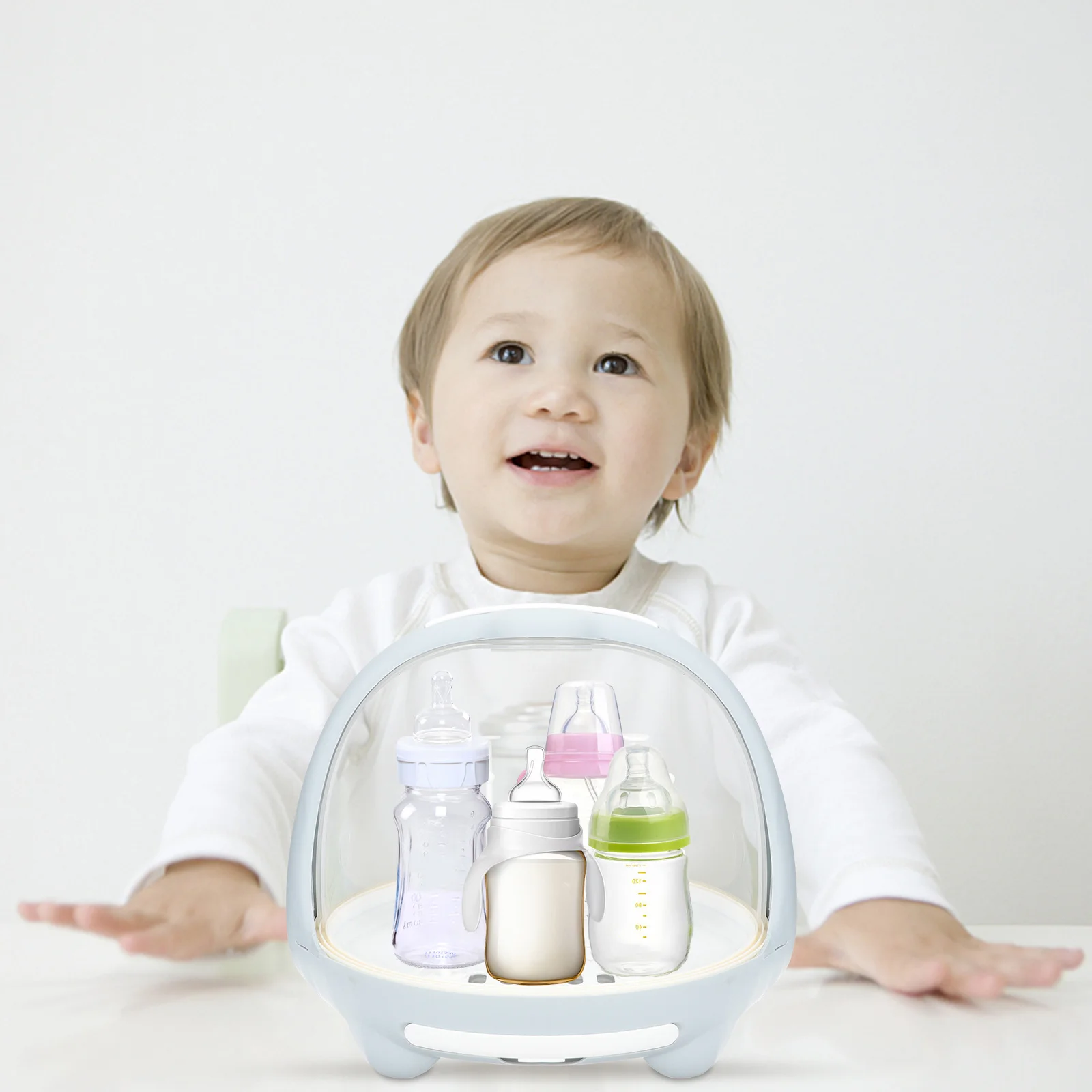 Boîte de rangement pour bébé, plateau de vidange détachable, Surface lisse, facile à nettoyer, support de séchage de biberons, porte-couverts d'alimentation