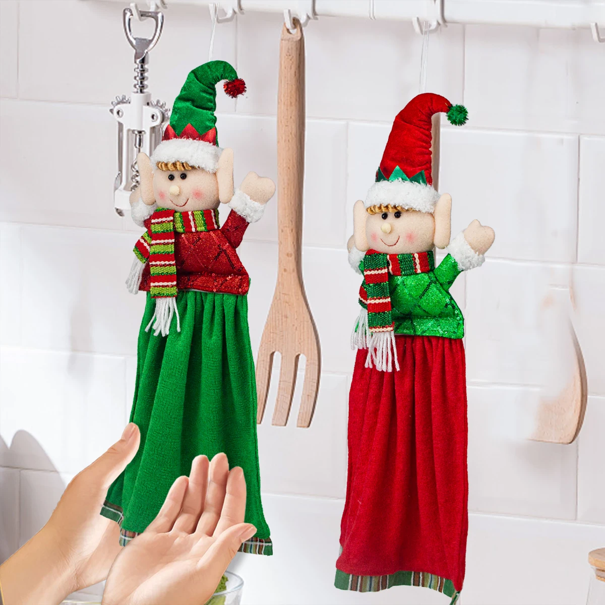 Toilet roll holder, Christmas decorations, cartoon fairy figurines, kitchen and bathroom party hotel supplies, hand towels