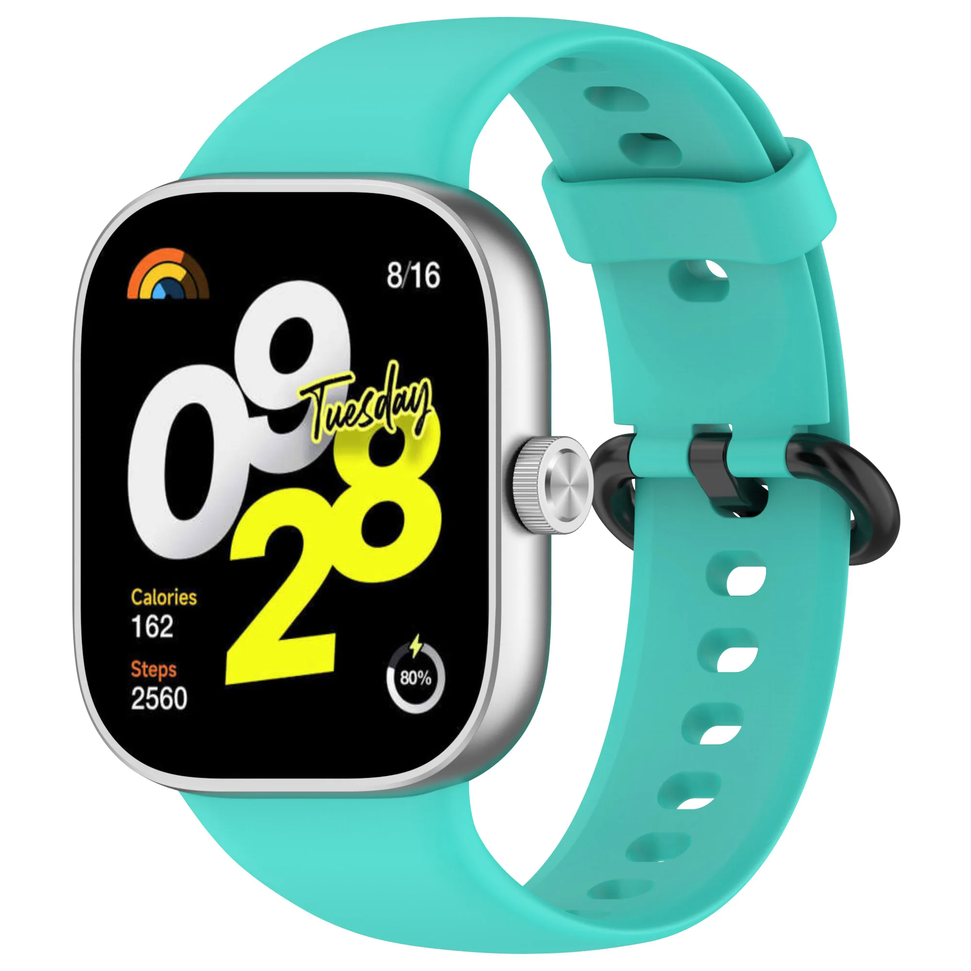 Pulseira de silicone para relógio Redmi 4, pulseira macia Smartwatch, fivela preta, pulseira impermeável, Xiaomi