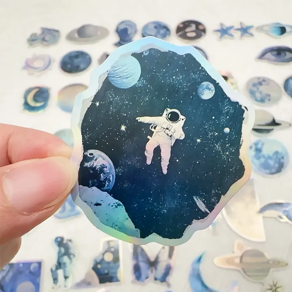 50 قطعة من ملصقات الفضاء الأزرق الإبداعية صورة غرفة المعيشة جراب هاتف القهوة المحمول الأمتعة ملصق هدية غالاكسي الفضاء الخارجي الشارات #3