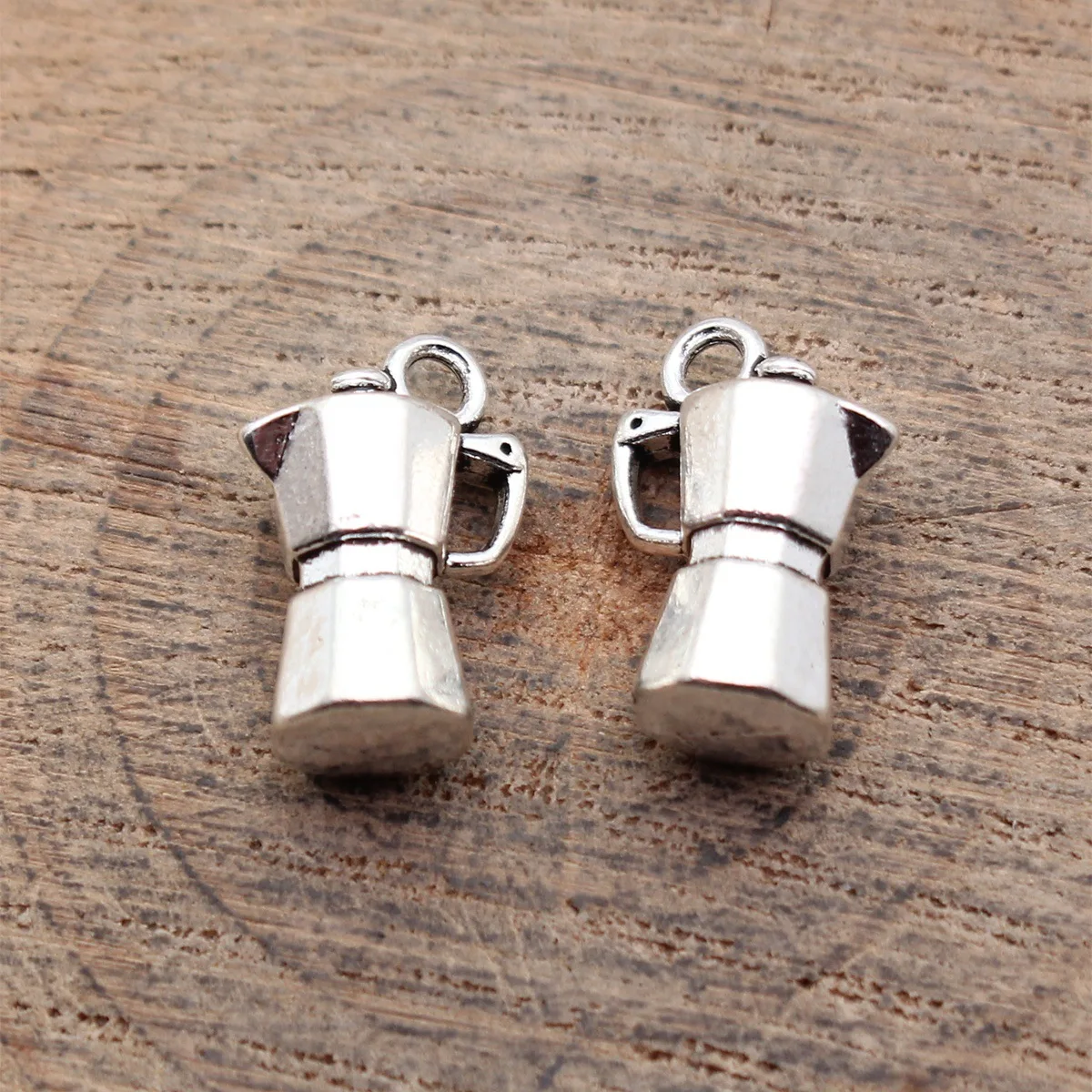 20pcs 15x10x6.9mm(0.59x0.39x0.27inch) Antique Silver Color 3D Espresso Pot Charms Pendants DIY Jewelry Making Accessories
