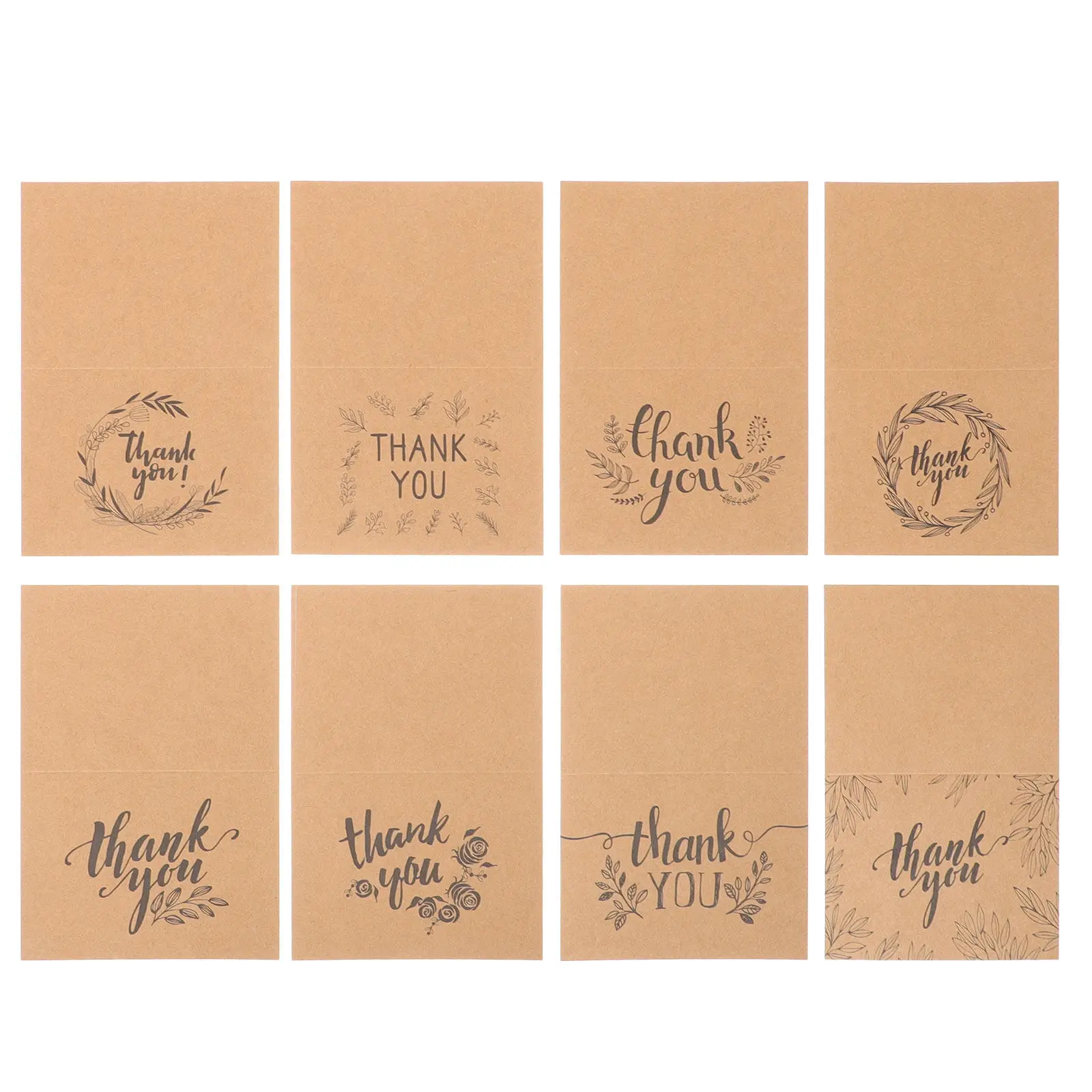 

16Sets Kraft Paper Thank You Cards Blank Inside for Small Business Gratitude Message Greeting Cards for Customers