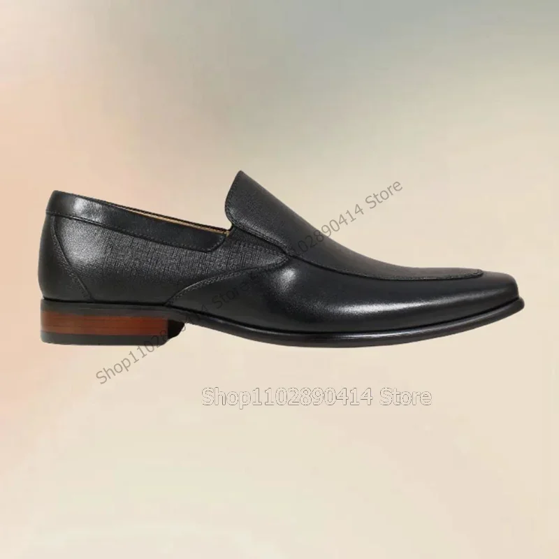 Black Sewing Design Matte Leather Penny Loafers Fashion Slip On Men Shoes Luxury Handmade Party Banquet Office Men Dress Shoes