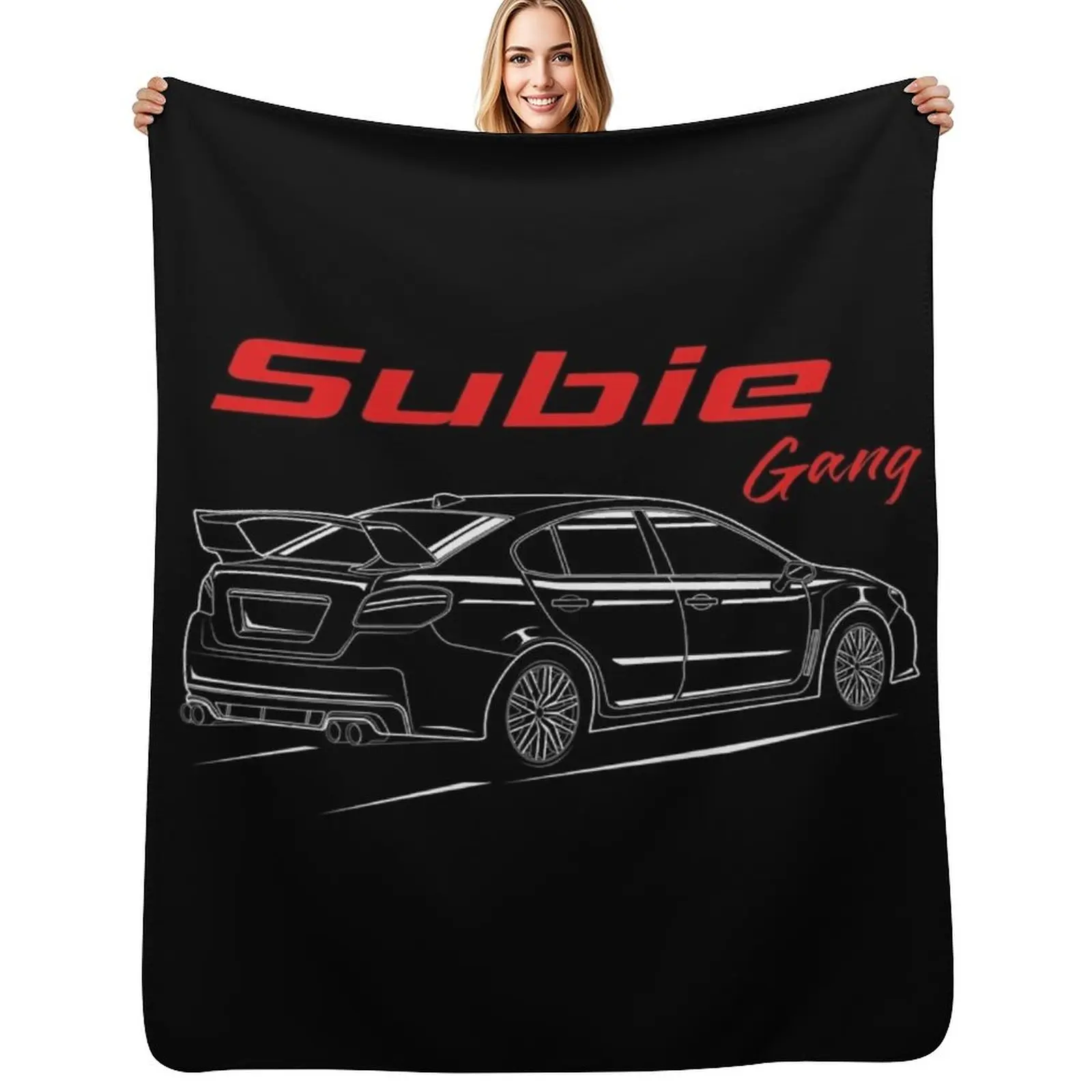 Subie gang back Text line ( white print ) Throw Blanket Breathable Lightweight Blanket for Adults Kids