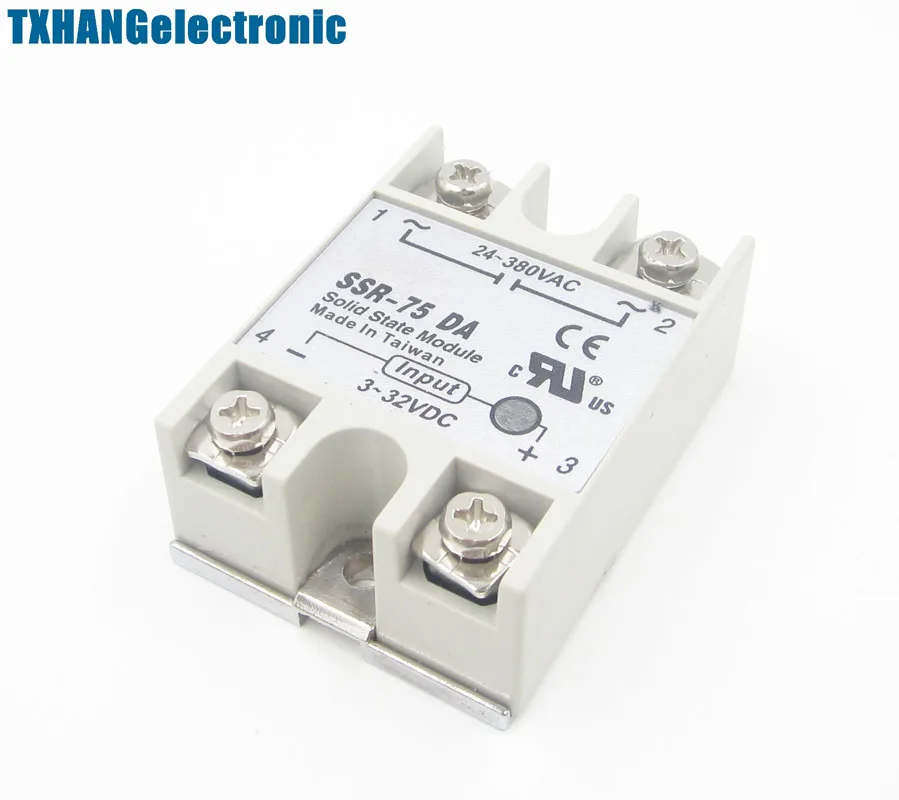 24V-380V 75A 250V SSR-75 DA Solid State Relay Module 3-32V DC To AC diy electronics