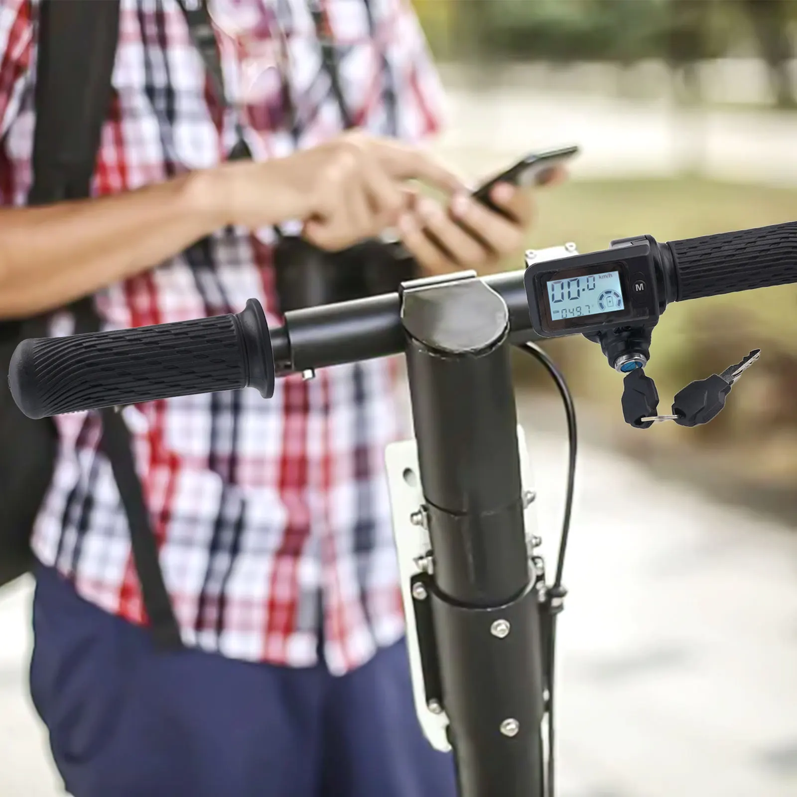 

Electric Bicycle Throttle With LCD Color Screen Hall Sensor Throttle Speed Control Lever For Electric Bike Ride-hailing Vehicles