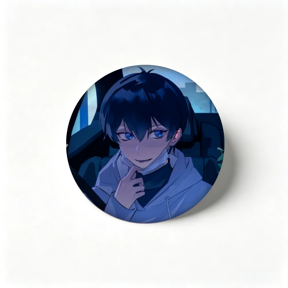 Cartoon Badge Blue Lock Isagi Yoichi Snap-in Brooch Clothing Accessory Ideal Gift For Anime Fans