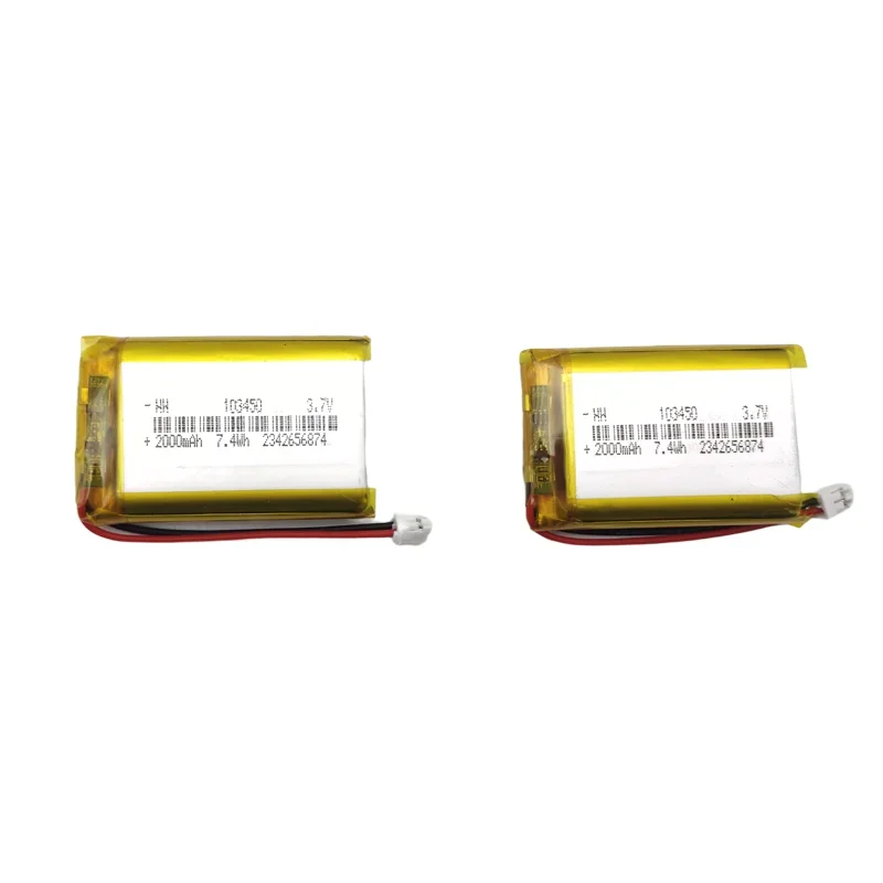 3.7V 2000mAh 103450 Lipo Polymer Lithium Rechargeable Battery for DVD Recorder Headset E-book Camera MP3 GPS Navigator
